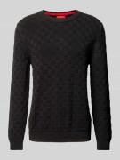 HUGO Strickpullover mit Rundhalsausschnitt Modell 'Selio' in Black, Gr...