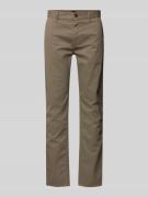 BOSS Orange Slim Fit Chino mit Gürtelschlaufen in Oliv, Größe 32/30