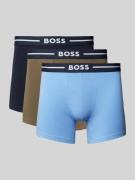 BOSS Trunks mit elastischem Logo-Bund im 3er-Pack in Oliv, Größe L