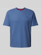 HUGO T-Shirt mit Strukturmuster Modell 'Austin' in Jeansblau, Größe S