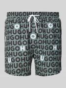 HUGO Regular Fit Badehose mit Label-Print Modell 'TORTUGA' in Khaki, G...