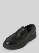 HUGO Lederloafers mit Label-Detail Modell 'Ryan' in Black, Größe 40