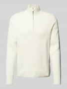 Lindbergh Relaxed Fit Strickpullover in Ripp-Optik in Offwhite, Größe ...