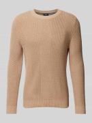 JOOP! Jeans Strickpullover mit Strukturmuster Modell 'Silor' in Taupe,...