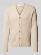 SELECTED HOMME Wolljacke mit V-Ausschnitt Modell 'CODY' in Offwhite, G...