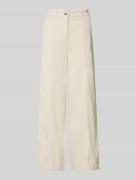 ICHI Wide Leg Cordhose mit Bundfalten Modell 'KATE' in Beige, Größe L