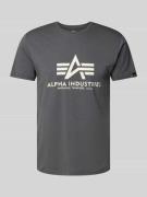 Alpha Industries T-Shirt mit Label-Print in Anthrazit, Größe L