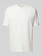 Drykorn T-Shirt mit geripptem Rundhalsausschnitt Modell 'THILO' in Off...