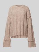 Pieces Loose Fit Strickpullover mit Wollanteil und Details an den Säum...