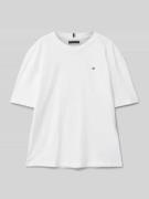 Tommy Hilfiger Teens T-Shirt mit Logo-Stitching in Weiss, Größe 128