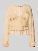 FARM RIO Blusenshirt mit Rundhalsausschnitt in Beige, Größe XS