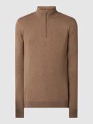 SELECTED HOMME Strickpullover mit Stehkragen in Sand Melange, Größe M