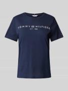 Tommy Hilfiger T-Shirt mit Label-Print in Marine, Größe L