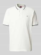 Tommy Jeans Regular Fit Poloshirt mit Logo-Stitching in Offwhite, Größ...