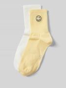 Jake*s Casual Socken mit Label-Stitching im 2er-Pack in Weiss, Größe 3...