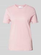 Selected Femme T-Shirt mit geripptem Rundhalsausschnitt in Rose, Größe...