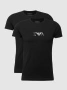 Emporio Armani T-Shirt mit Label-Print im 2er-Pack in Black, Größe L