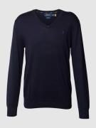 Polo Ralph Lauren Longsleeve mit Logo-Stitching in Marine, Größe L