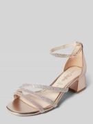 Buffalo Sandaletten mit Ziersteinbesatz in Rose Gold, Größe 37
