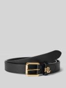 Lauren Ralph Lauren Schmaler Ledergürtel mit Logo-Schlaufe in Black, G...