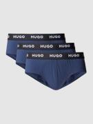 HUGO Slip mit Label-Schriftzug im 3er-Pack in Dunkelblau, Größe L