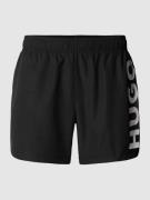 HUGO Badehose mit Label-Schriftzug Modell 'ABAS' in Black, Größe XS