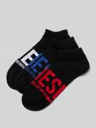 Diesel Socken mit Label-Print im 3er-Pack in Black, Größe 39-42