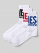 Diesel Socken mit Label-Print im 3er-Pack in Weiss, Größe 39-42