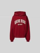 Anine Bing Oversized Hoodie mit Label-Stitching in Rot, Größe L