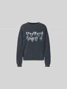 Anine Bing Oversized Sweatshirt mit Label-Print in Black, Größe L