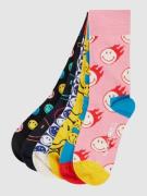 Happy Socks Socken im 6er-Pack mit Smiley®-Muster in Gelb, Größe 36-40