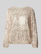 comma Regular Fit Blusenshirt mit Paillettenbesatz in Gold, Größe 42