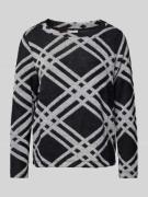 Street One Strickpullover mit geripptem Rundhalsausschnitt in BLACK, G...