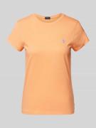 Polo Ralph Lauren T-Shirt mit Logo-Stitching in Orange, Größe L