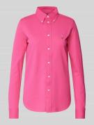 Polo Ralph Lauren Hemdbluse mit Button-Down-Kragen in Pink, Größe L