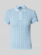 Polo Ralph Lauren Poloshirt mit Strick-Optik in Blau, Größe L