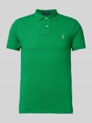 Polo Ralph Lauren Slim Fit Poloshirt mit Label-Stitching in Apfel, Grö...