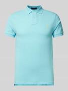 Polo Ralph Lauren Slim Fit Poloshirt mit Label-Stitching in Tuerkis, G...