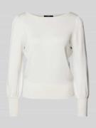 Zero Strickpullover mit gerippten Abschlüssen in Silber, Größe 42