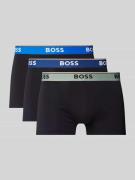 BOSS Trunks mit elastischem Label-Bund im 3er-Pack in Black, Größe S