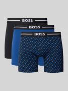BOSS Trunks mit elastischem Label-Bund im 3er-Pack in Black, Größe S