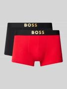 BOSS Trunks mit Label-Print im 2er-Pack in Rot, Größe S