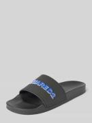 Dsquared2 Slides mit Label-Applikation in Black, Größe 42