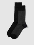 Christian Berg Men Socken mit Hahnentrittmuster im 2er-Pack in Black, ...