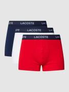 Lacoste Trunks mit elastischem Logo-Bund im 3er-Pack in Rot, Größe M