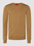 HUGO Pullover aus Schurwolle Modell 'San Cedrik' in Beige, Größe XL