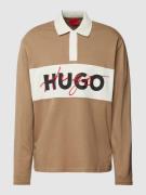 HUGO Poloshirt mit Label-Print Modell 'Dilvret' in Camel, Größe M