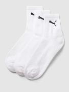 PUMA Socken mit Label-Detail im 3er-Pack Modell 'SHORT CREW' in Weiss,...