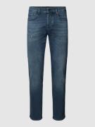 BOSS Orange Tapered Fit Jeans im Used-Look Modell 'Taber' in Jeansblau...