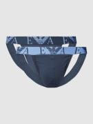 Emporio Armani Jockstrap mit Logo-Bund im 2er-Pack in Marine, Größe M